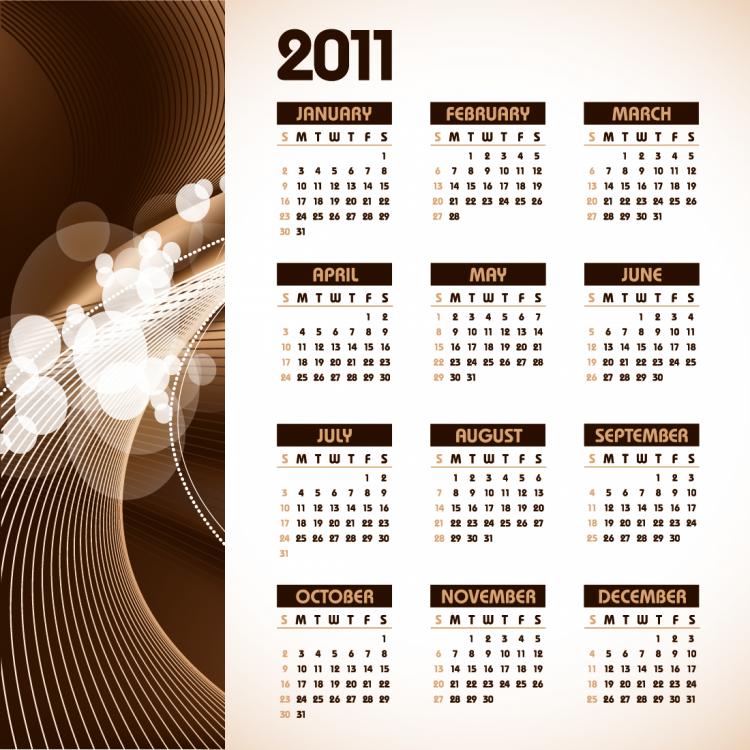 free vector 2011 vector calendar template vector